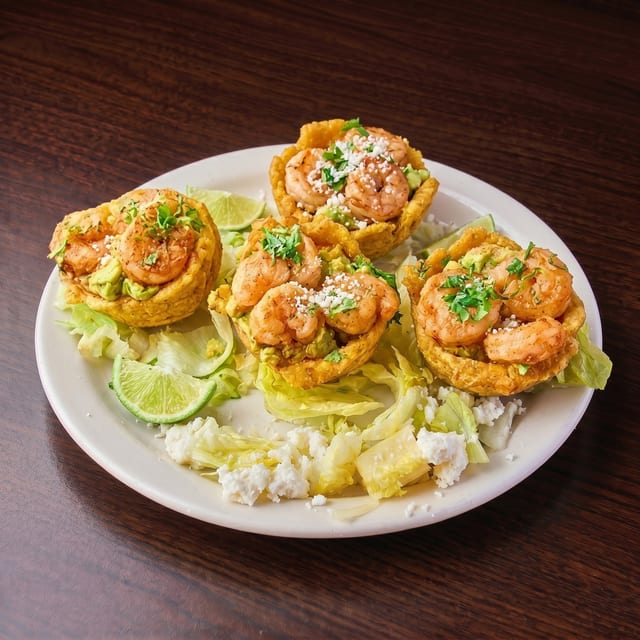 Plantain Baskets with Shrimp.