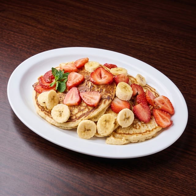 Nutella Strawberry Banana Pancakes.