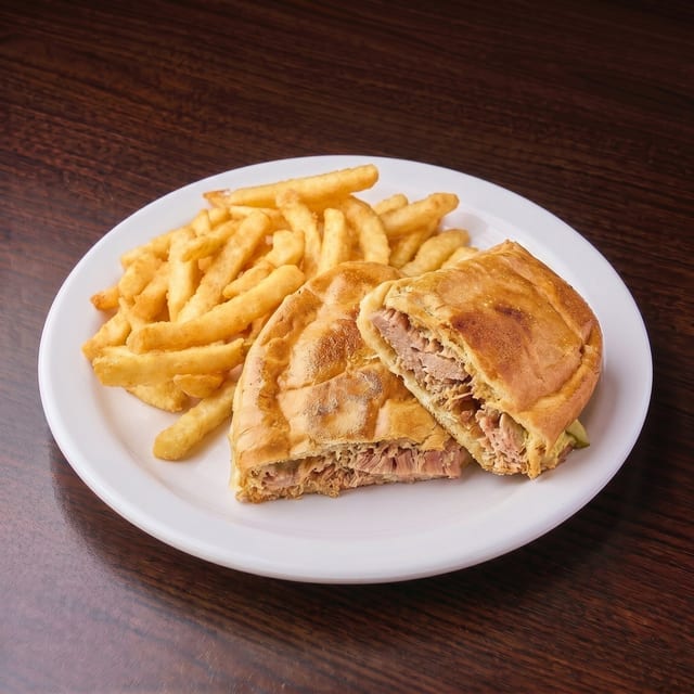 Mini Cuban Hot Sandwich.