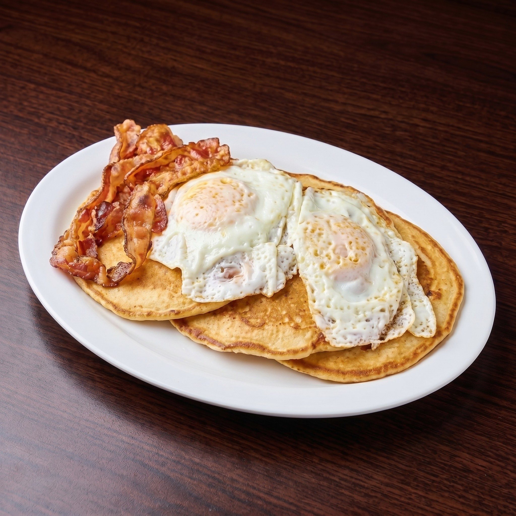 Pancakes with Meat and Eggs.