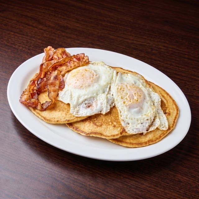 Pancakes with Meat and Eggs.